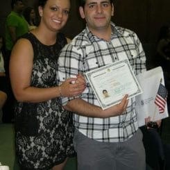 Buddy with his citizenship certificate