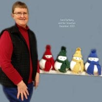 Carol and her snow-people.