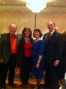 Newly met friends at last year's ACFW Conference Gala.