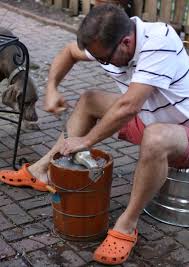 This guy's hand is gonna get cold! He needs a blanket and a little kid!