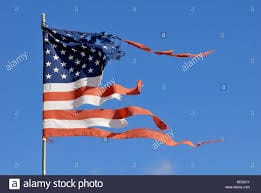 US flag torn