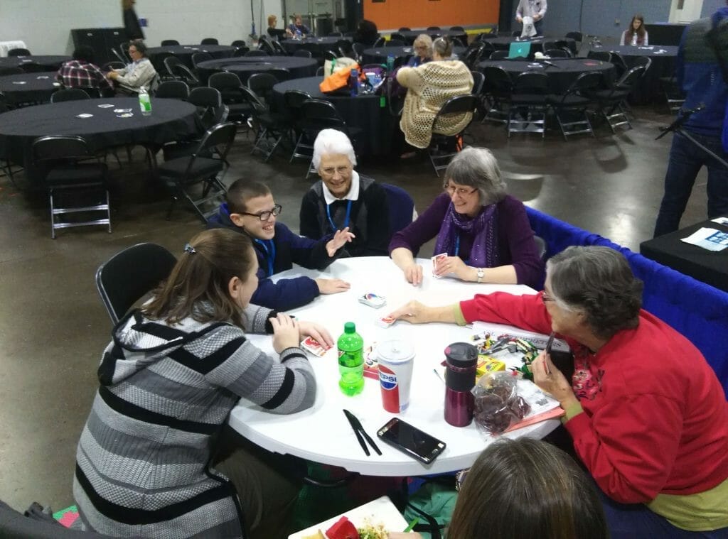 Uno game with the deaf.