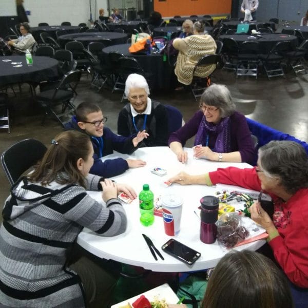 Uno game with the deaf.