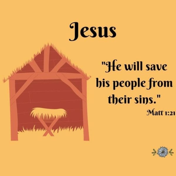 Jesus: He will save His people from their sins.