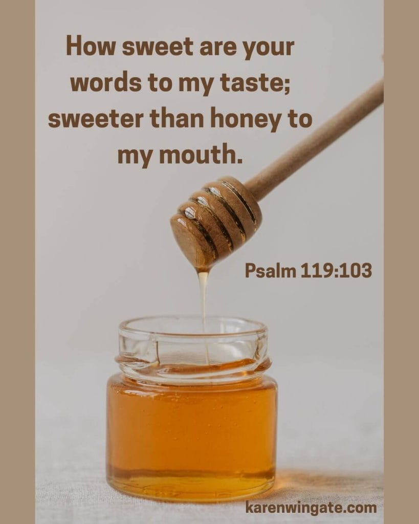 How sweet are your words to my taste; sweeter than honey to my mouth. - Psalm 119:103